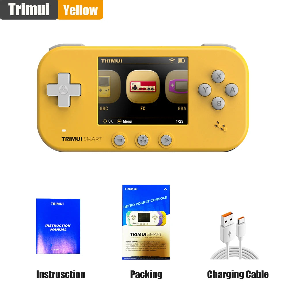 2024 NEW TRIMUI SMART Handheld 2.4'' IPS Screen Wifi BT4.0 Smart Pro Mini Linux System Retro Portable Video Simulator Console