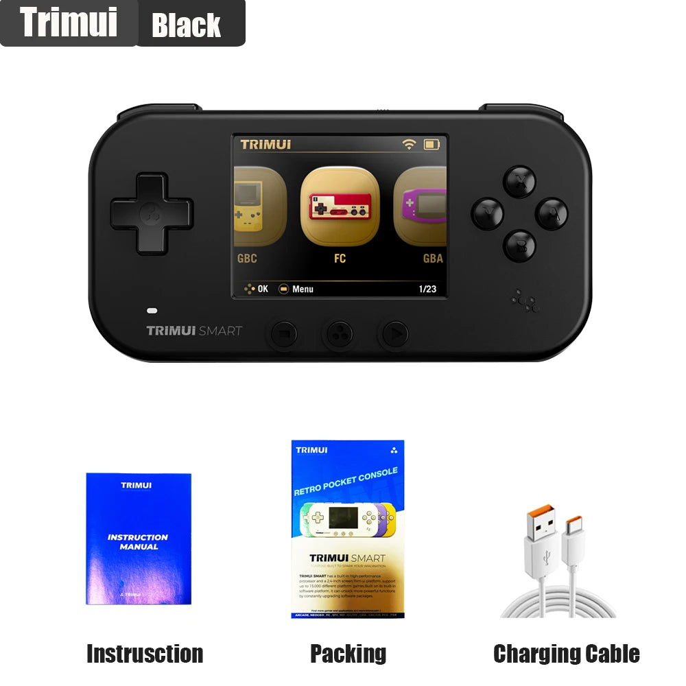 2024 NEW TRIMUI SMART Handheld 2.4'' IPS Screen Wifi BT4.0 Smart Pro Mini Linux System Retro Portable Video Simulator Console
