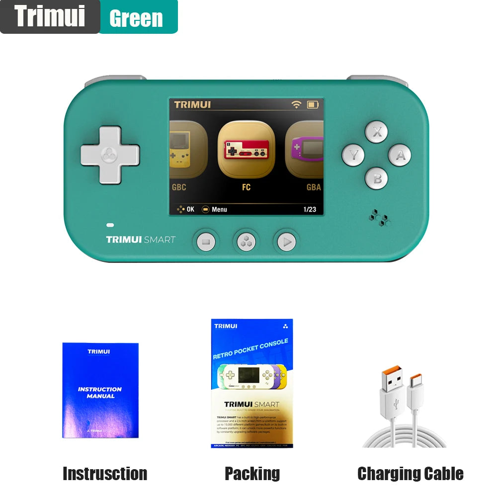 2024 NEW TRIMUI SMART Handheld 2.4'' IPS Screen Wifi BT4.0 Smart Pro Mini Linux System Retro Portable Video Simulator Console