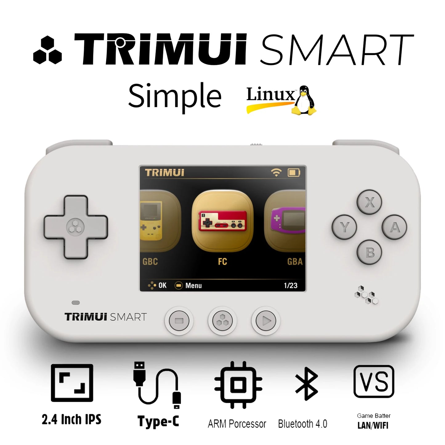 2024 NEW TRIMUI SMART Handheld 2.4'' IPS Screen Wifi BT4.0 Smart Pro Mini Linux System Retro Portable Video Simulator Console