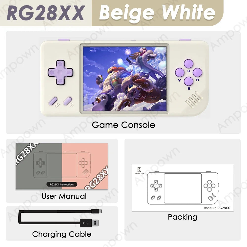 RG28XX Handheld Game Console 2.83'' IPS Screen HDMI Output Portable Video Player Ebook Reader Game Player Gift Mini A30