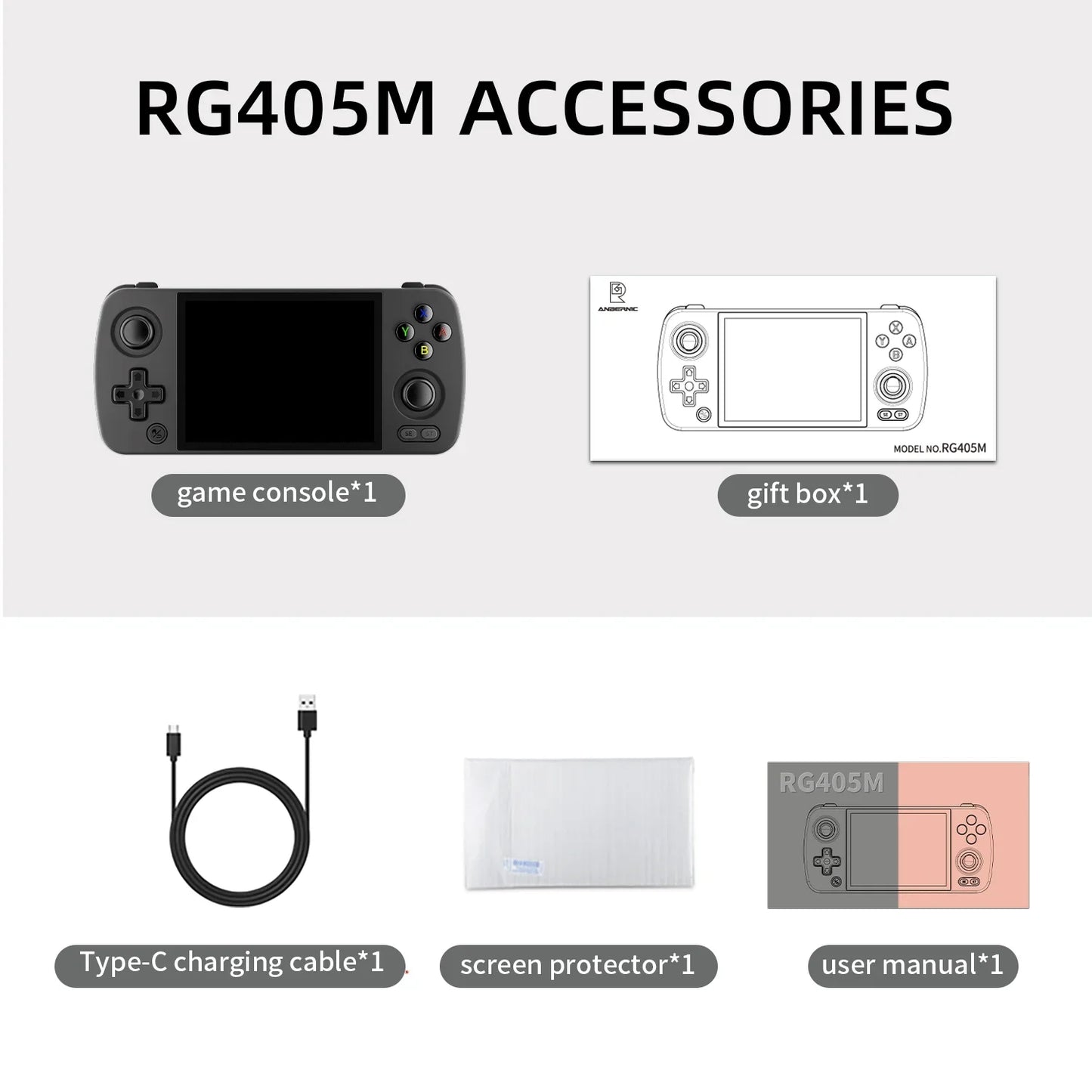 RG405M Handheld Game Console 4'' IPS Touch Screen Android12 System Metal Shell Retro Video Game Player 4500mAh Battery