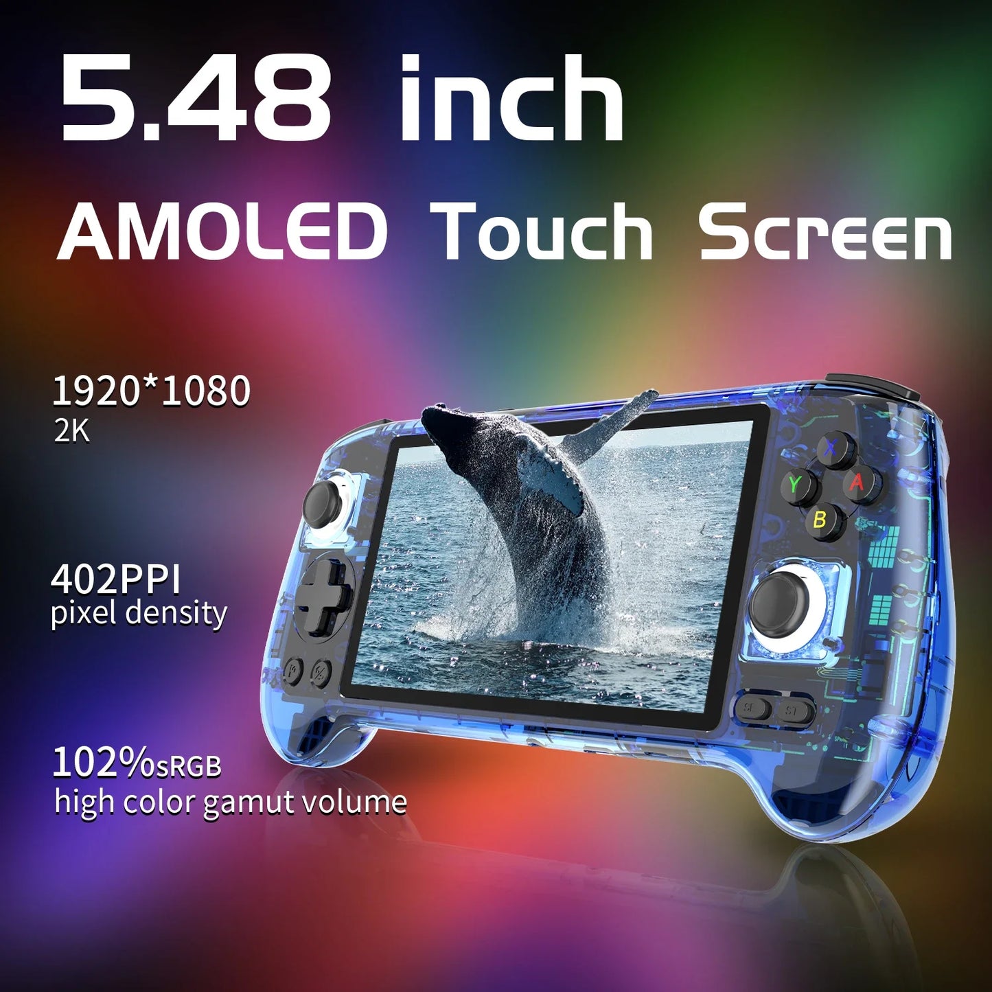 RG556 Handheld Game Console 5.48'' AMOLED Screen Android System 5500mAH Battery Bluetooth5.0 Portable Video Game Player