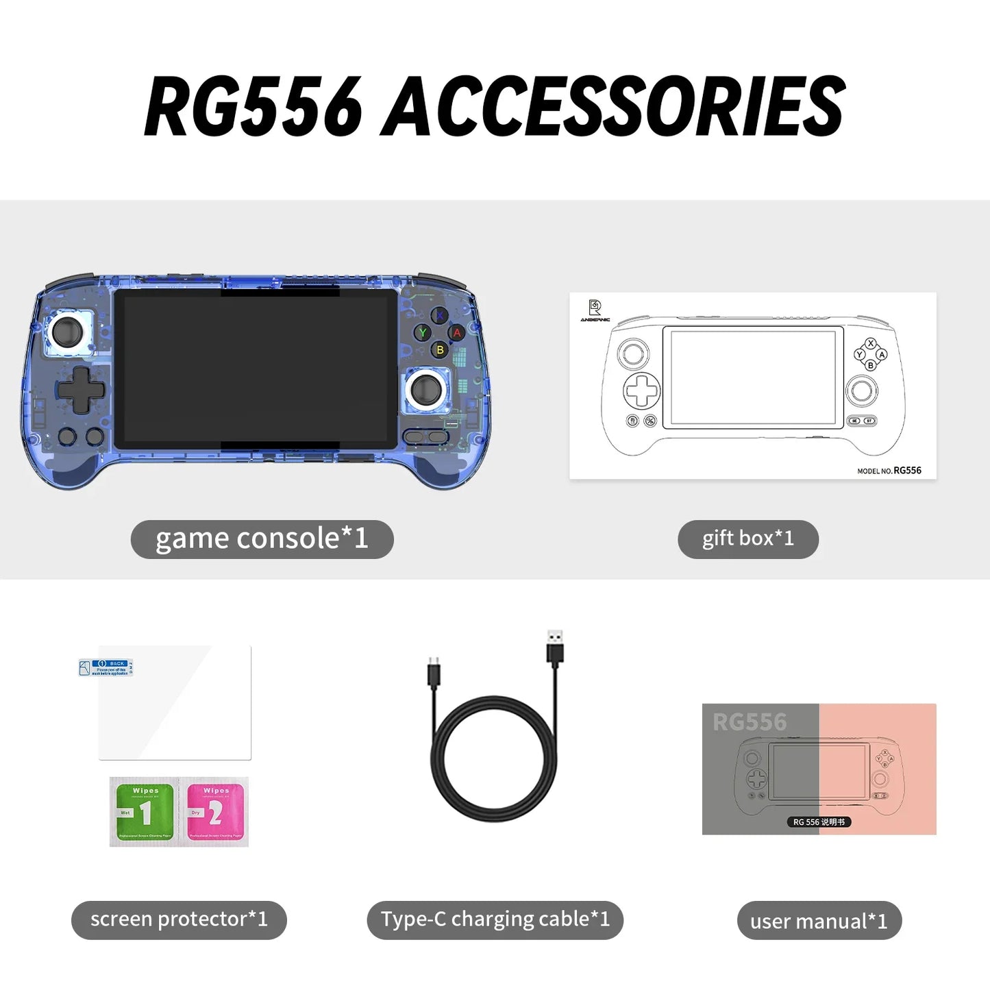 RG556 Handheld Game Console 5.48'' AMOLED Screen Android System 5500mAH Battery Bluetooth5.0 Portable Video Game Player