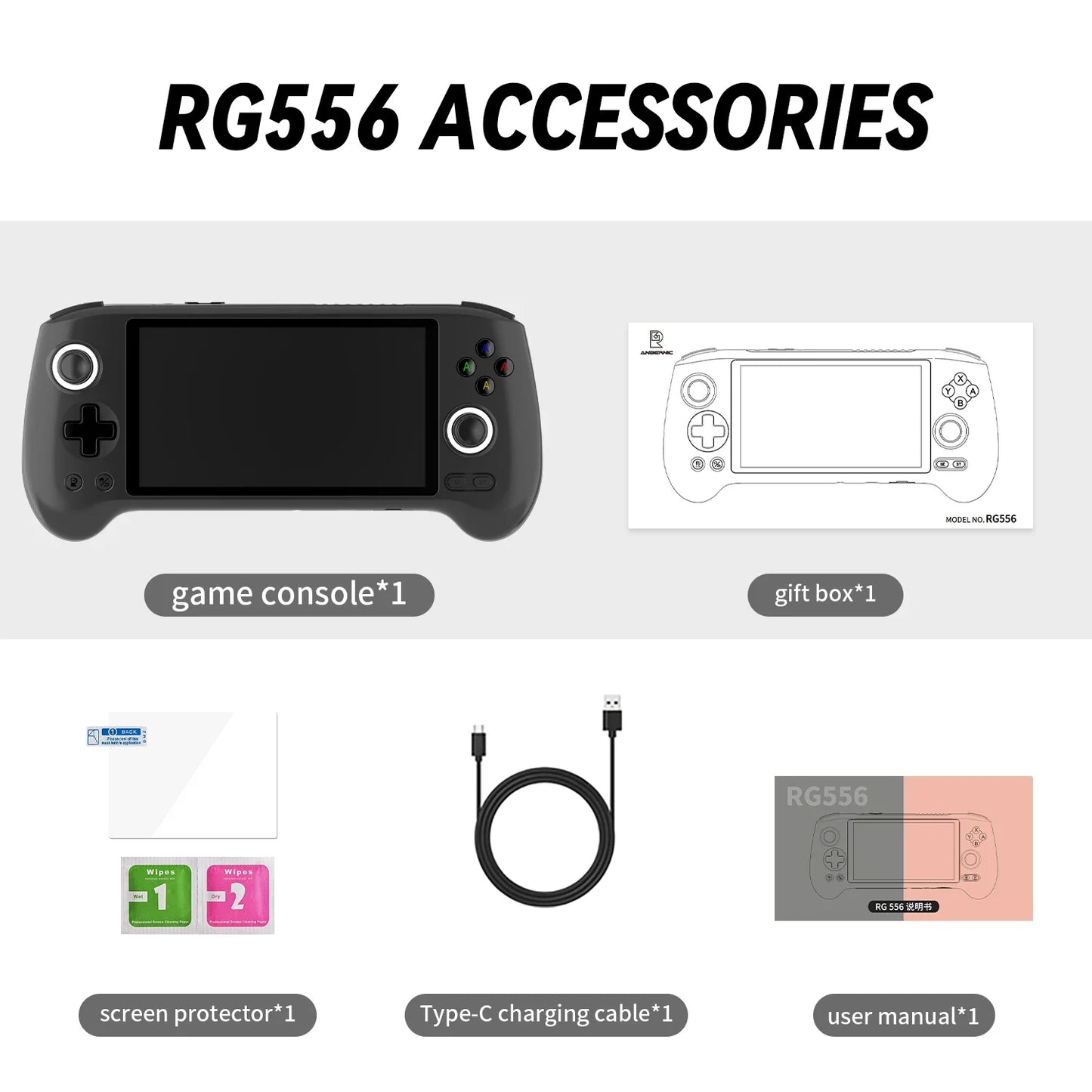 RG556 Handheld Game Console 5.48'' AMOLED Screen Android System 5500mAH Battery Bluetooth5.0 Portable Video Game Player