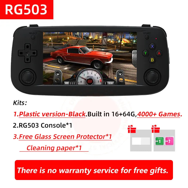 RG503 Retro Handheld Video Game Console 4.95-inch OLED Screen Linux System Portable Game Player RK3566 Bluetooth 5G Wif