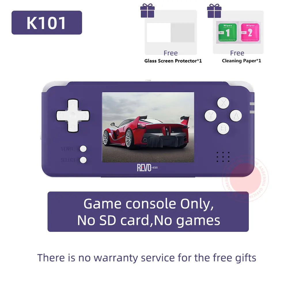 Revo K101 Plus Pocket Handheld Game Console 3 Inch TFT Screen Dual CPU Support Official-GBA Game Cartridges Kid Gift