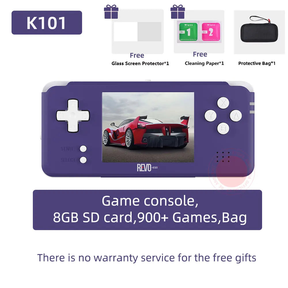 Revo K101 Plus Pocket Handheld Game Console 3 Inch TFT Screen Dual CPU Support Official-GBA Game Cartridges Kid Gift