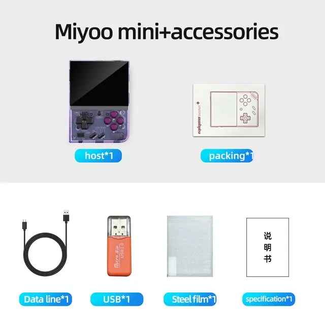 MIYOO Mini Plus Portable Retro Handheld Game Console V2 Mini+ 3.5 Inch IPS Screen Classic Video Game Console Linux System Gift