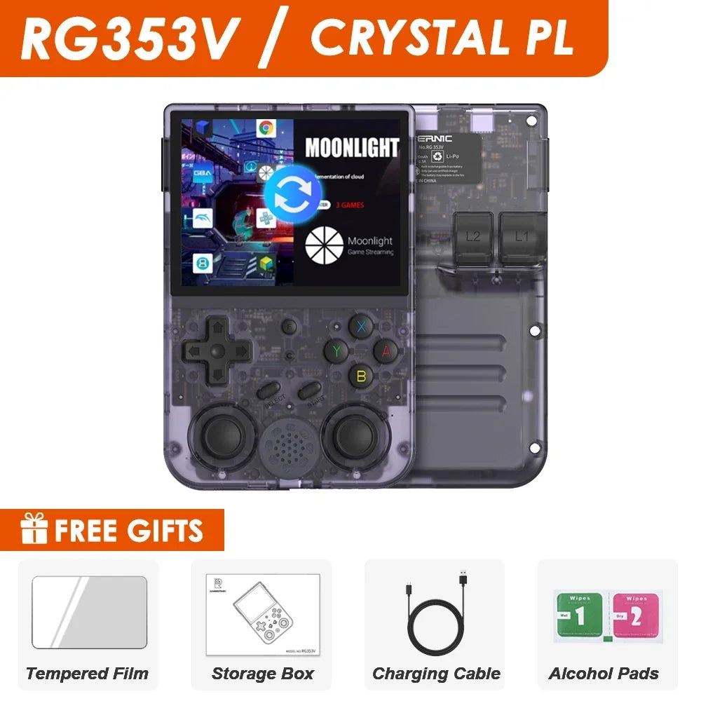 NEW RG353V RG353VS 64/128/256G Touch Screen Handheld Game Players Android 11 LINUX Dual System Portable Video Game Console