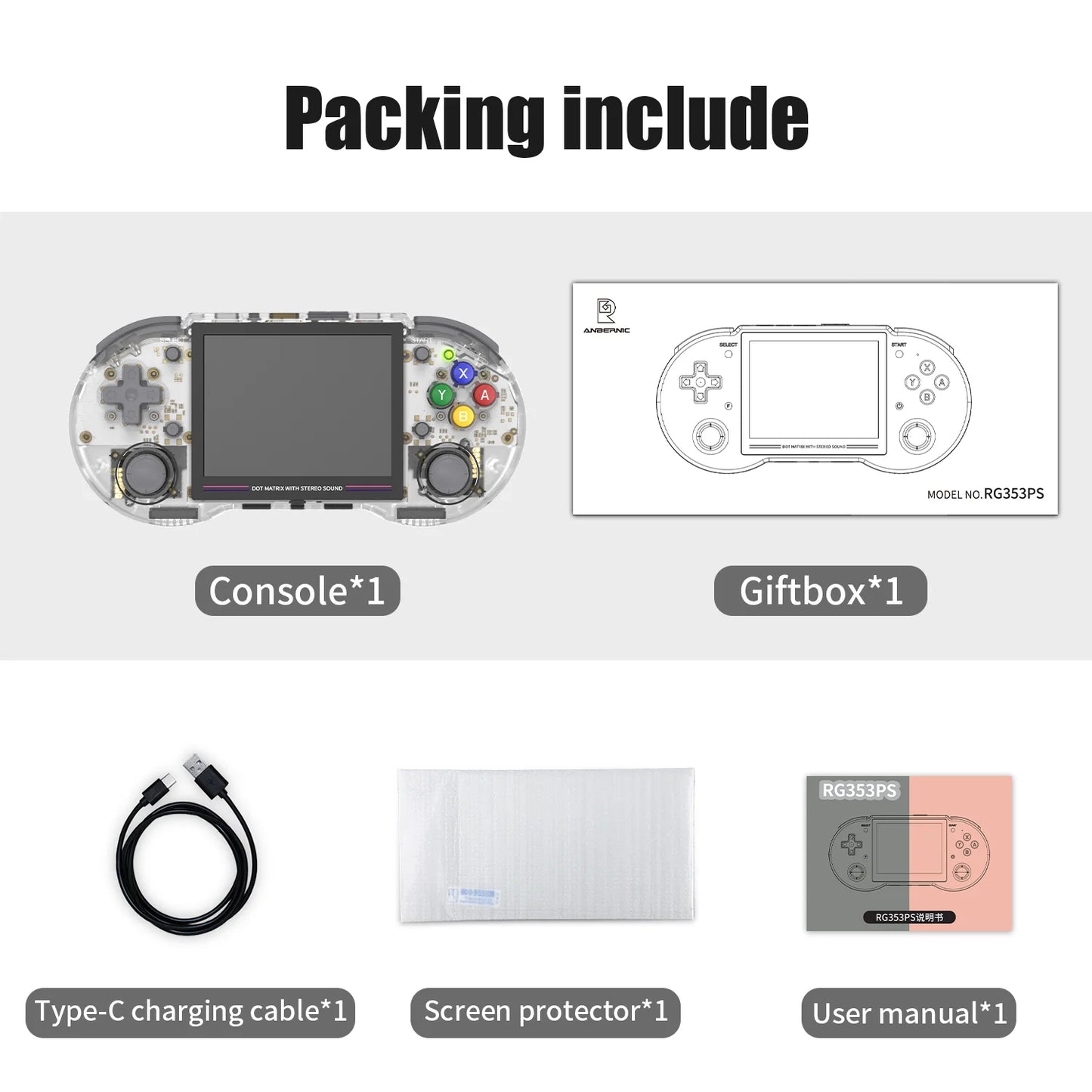 RG353PS Retro Handheld Game Console