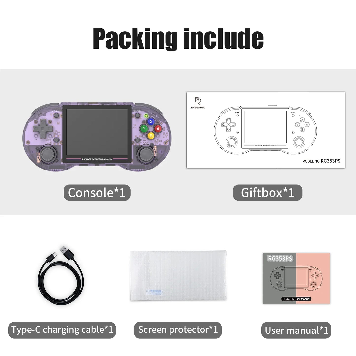 RG353PS Retro Handheld Game Console