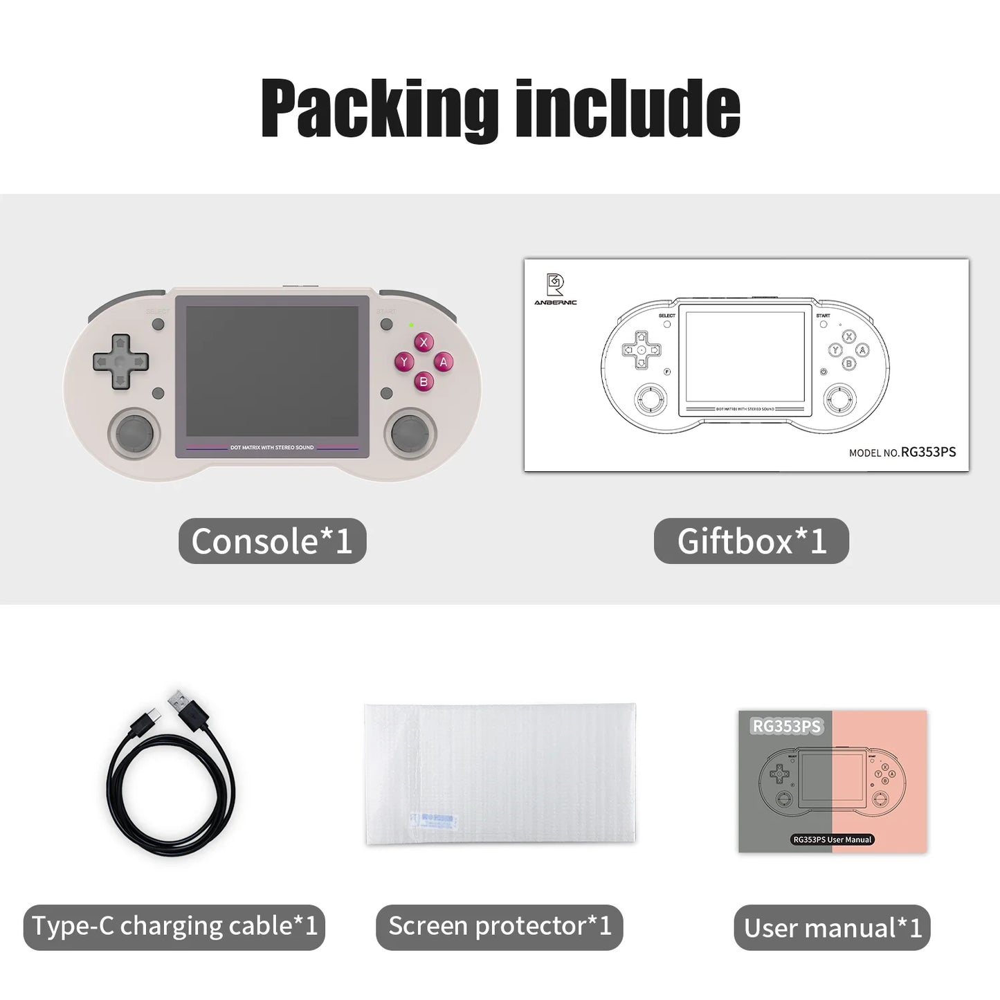 RG353PS Retro Handheld Game Console